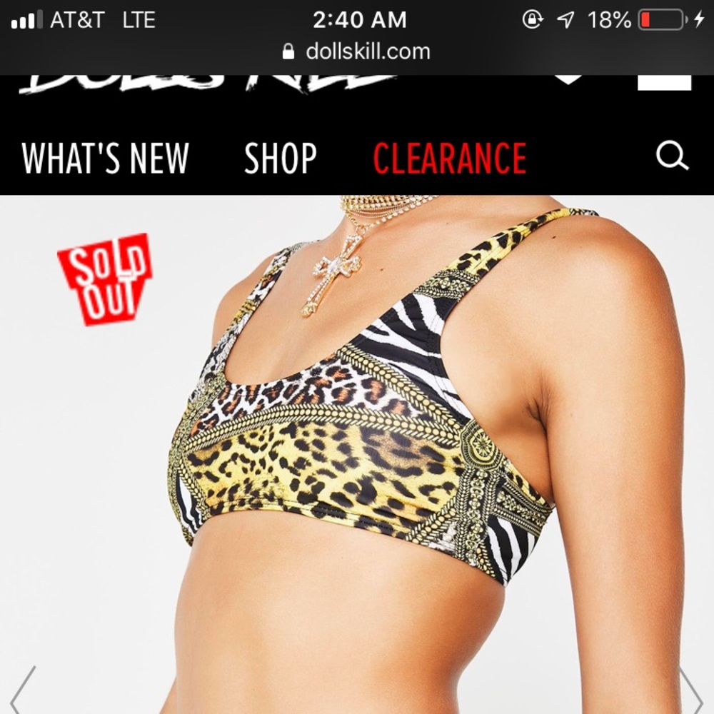 jaded london animal print 2 piece with black band